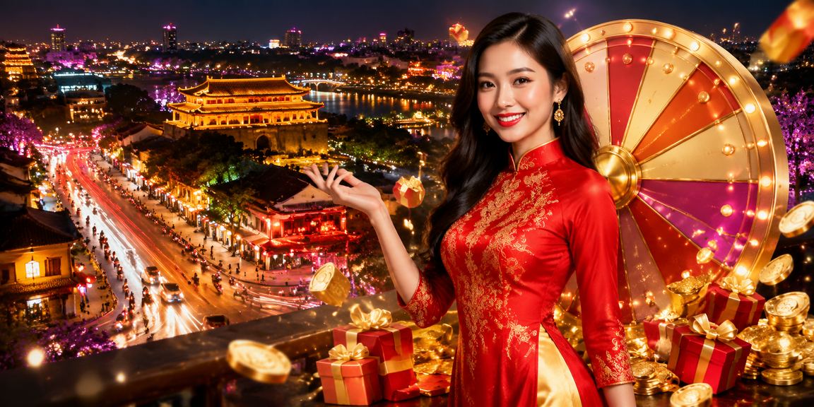 Quầy vé xổ số hiện đại tại sự kiện may mắn ở Huế
